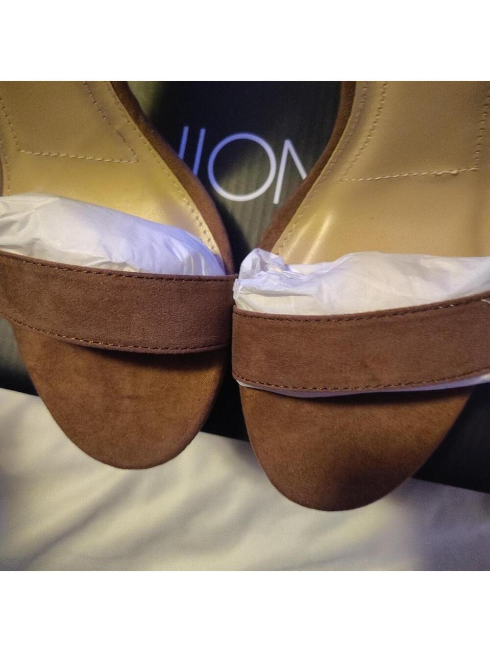 Fashion Nova Morrin Chocolate Brown Tall Heels Size 8 - Picture 5 of 5